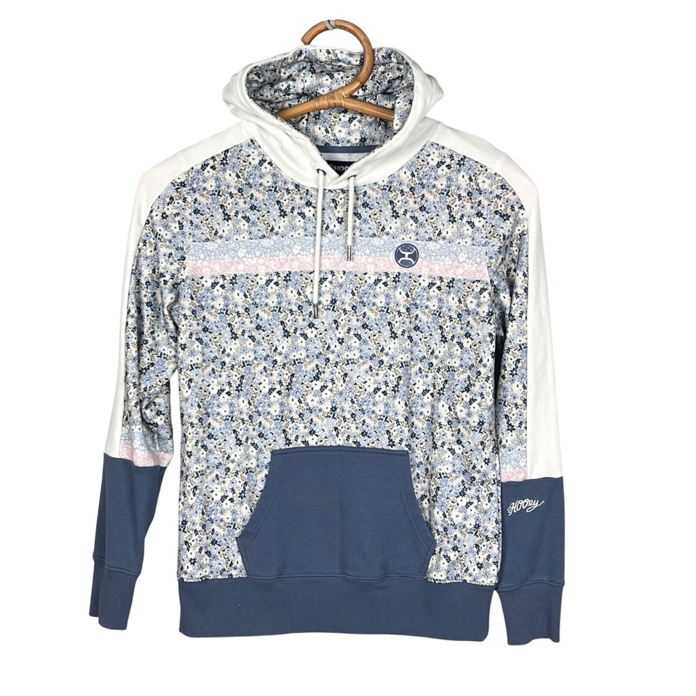 Hooey Hoodie Sweatshirt Women Small Blue‎ White Pink Pullover coxy Phone Pocket